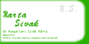 marta sivak business card